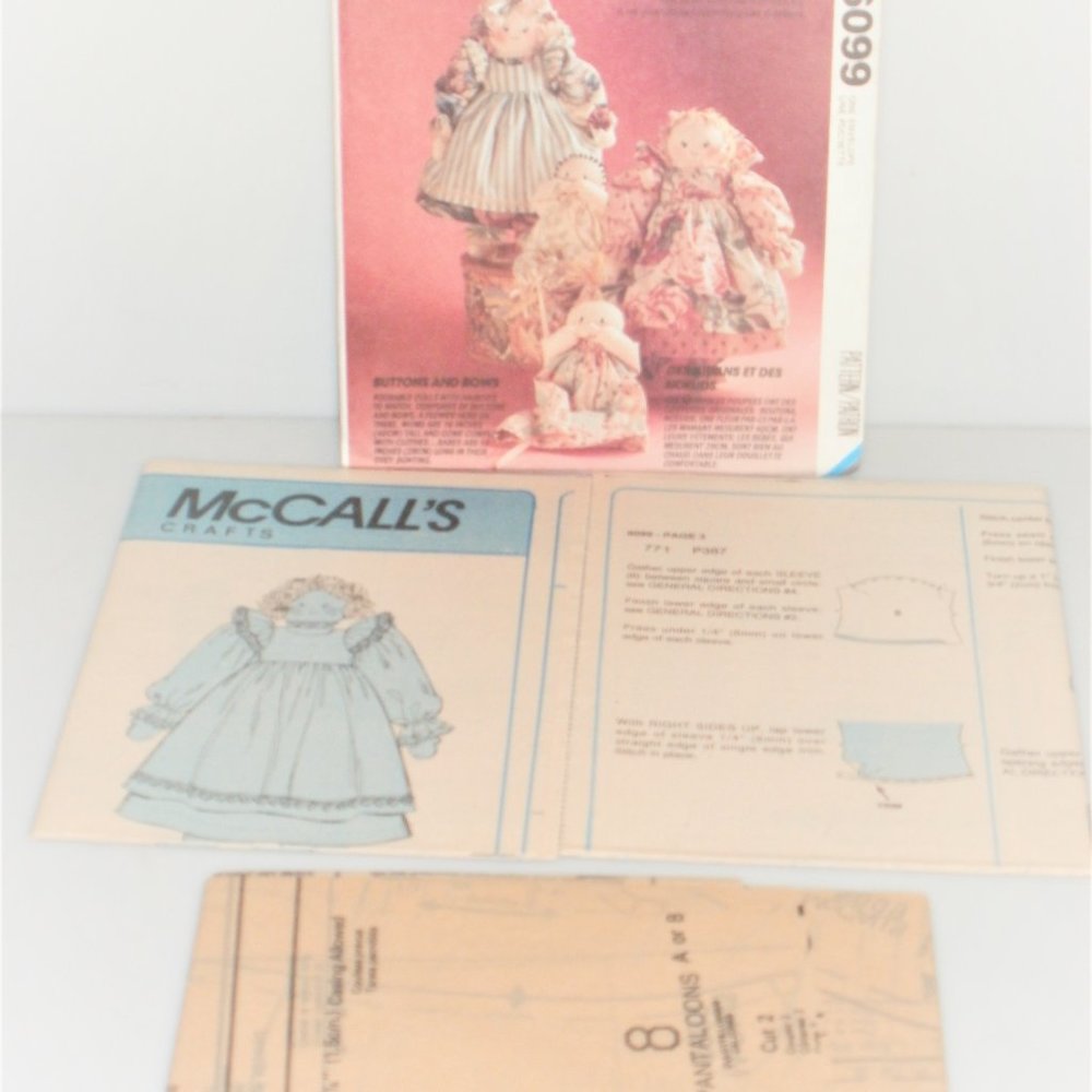 1992 McCall's Crafts NOVELTY COUNTRY HAIR DOLLS  #6099 Sewing Pattern Vintage